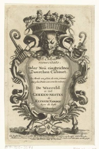 Title page for: Il Calotto resuscitato. oder Neü eingerichtes Zwerchen Cabinet. Amsterdam: 1716.