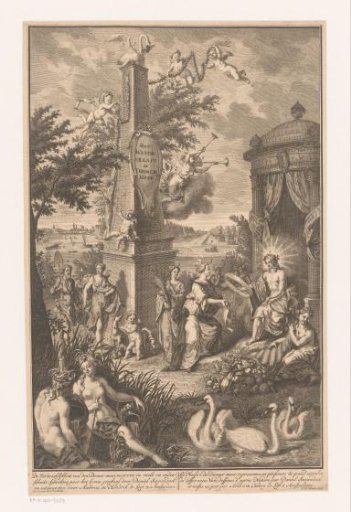Allegorical representation with boundary stone of the Watergraafsmeer