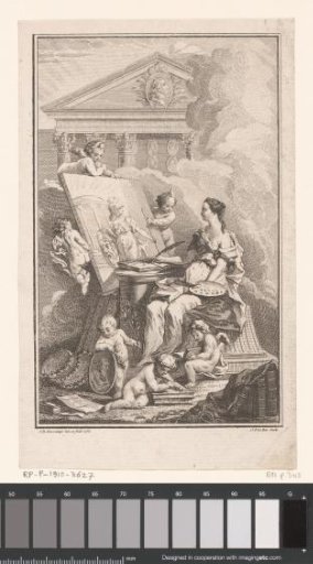 Young Woman before a Painting of Minerva, Supported by Angels