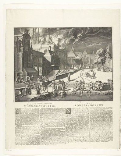 Application of the new fire hoses, 1677