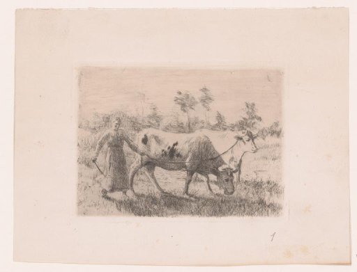 Peasant Woman Leading Two Cows