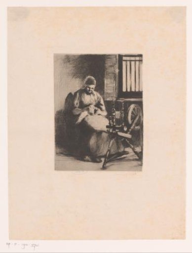 Woman at a Spinning Wheel