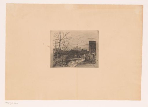Village View with Figure on a Road