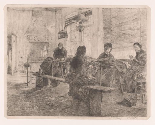 Four women working in a sewing workshop