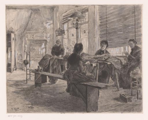 Four women working in a sewing workshop