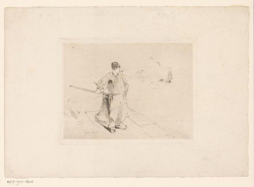 Man smoking a pipe on the quay