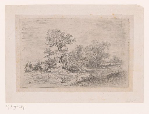 Landscape with two hunters
