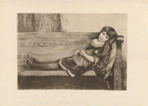 Child resting with a doll