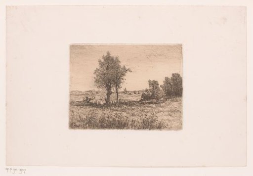 Landscape with trees and a mill