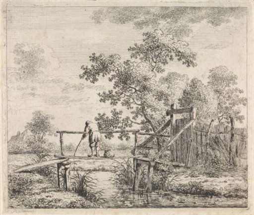 Landscape with fisherman