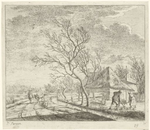 Landscape with farm and field