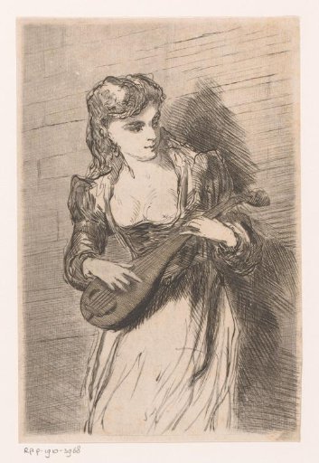 Young woman named Gilline with a lute