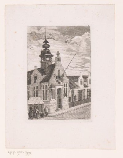 City view with a shop stall in Blankenberge
