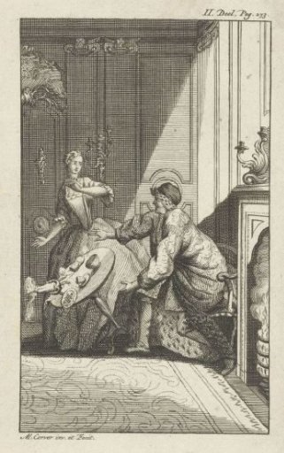 Maid Overturns a Table