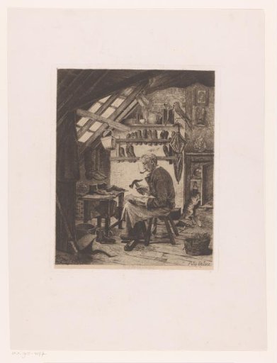 Shoemaker in his workshop
