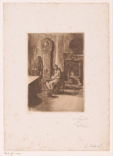 Interior with a Woman Peeling Potatoes