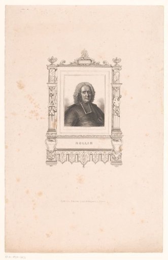 Portrait of Charles Rollin in an Ornate Cartouche