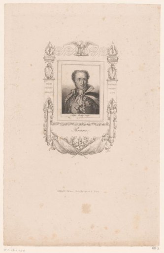 Portrait of Guillaume Brune in an Ornate Cartouche