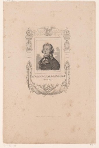 Portrait of Jean Victor Marie Moreau in an Ornate Cartouche