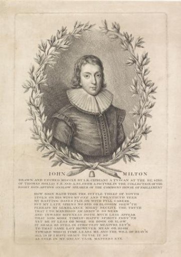 Portrait of writer and poet John Milton