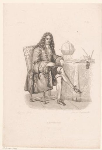Portrait of Jean-François Regnard at a table