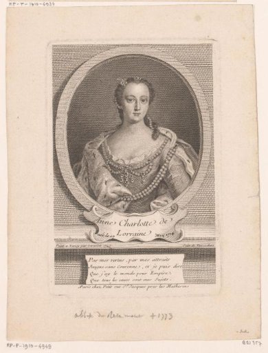 Portrait of Anne Charlotte de Lorraine