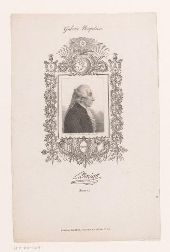 Portrait of Jean Sylvain Bailly in an ornate cartouche