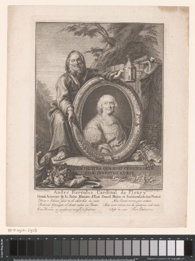 Portrait of André-Hercule de Fleury, shown by Diogenes