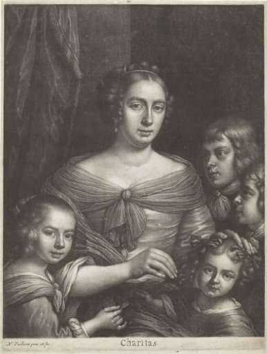 Portrait of a mother with four children