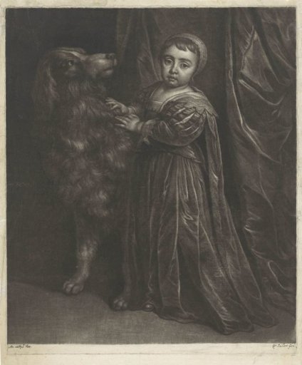 Portrait of Charles II as a child with a dog