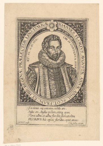 Portrait of John Florio at the age of 58