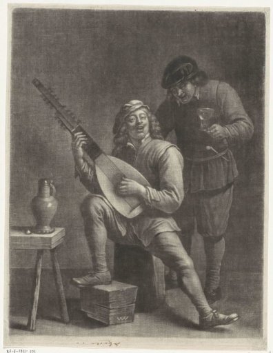 Lute player and a standing man