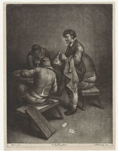 Innkeeper serving his customers