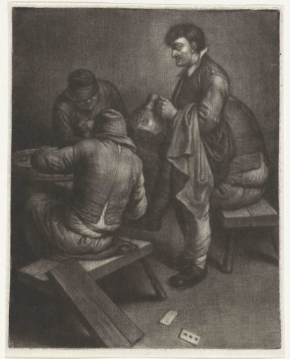 Innkeeper serving his customers