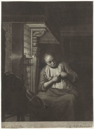Woman scratching herself