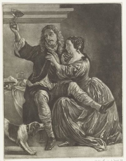 Man Drinking on a Woman's Lap