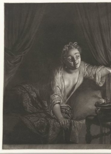 Woman in Bed with a Candle