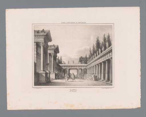 Two Men in the Peristyle of a Temple