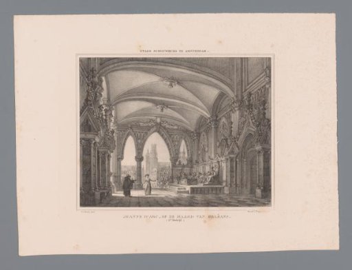Joan of Arc before a jury of eight men