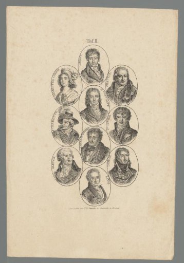 Ten portraits of figures involved in the French Revolution
