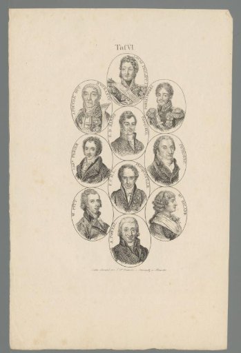 Ten portraits, mainly Frenchmen