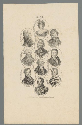 Ten portraits, mainly of French revolutionaries