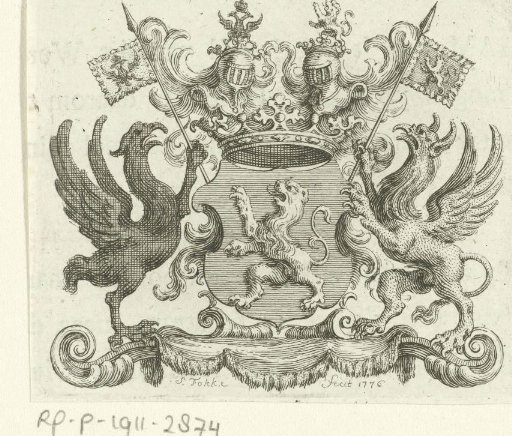 Helmeted Shield with the Dutch Lion