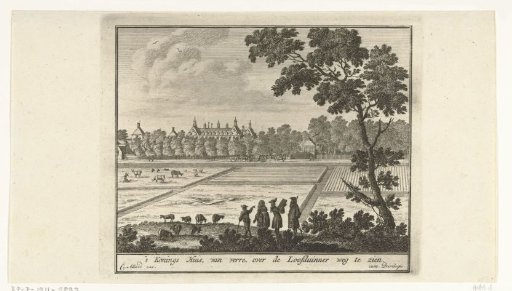 View of Palace Honselaarsdijk with Walkers
