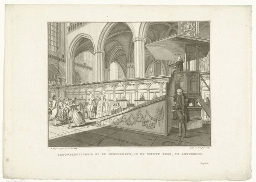 Wedding of Reformed Christians in the New Church in Amsterdam