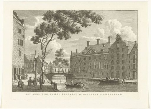 City view with Oudezijds Heerenlogement and Hospital in Amsterdam