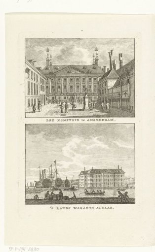View of the courtyard of the Admiralty or Prinsenhof and the State Naval Magazine in Amsterdam