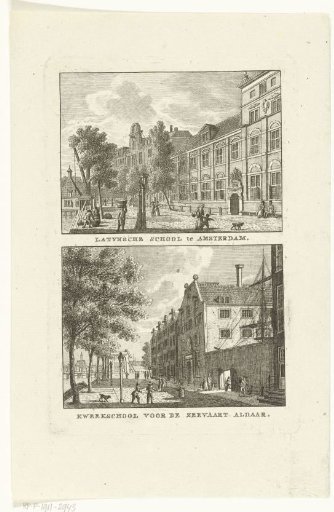 View of the Latin School and the Training School for Navigation in Amsterdam