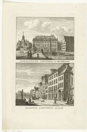 View of the theatre on the Leidseplein and the French Theatre in Amsterdam