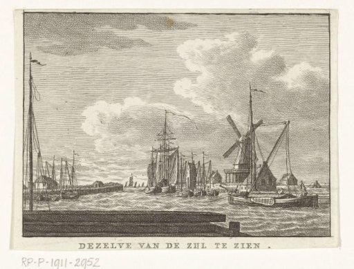 Harbour of Stavoren seen from sluice de Zijl